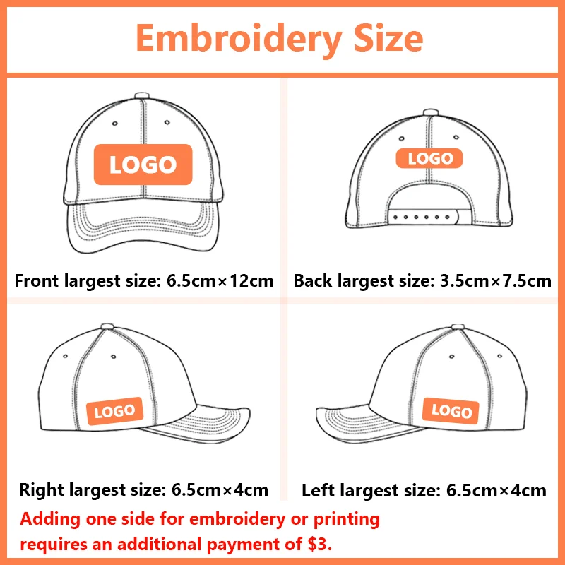 Custom Embroidery Big Head Circumference Hats Men and Women Baseball Cap Design Print Neutral Wind Fashionable Breathable Cap