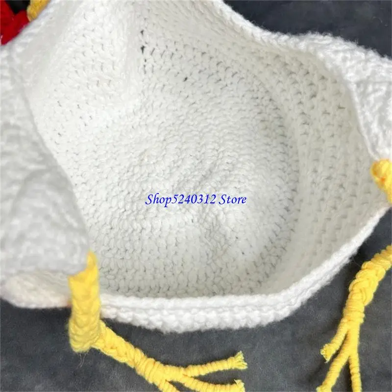 634C Chapéu Peru Crochê Festival Gorros Frango Chapéu para o Feriado Ação Graças