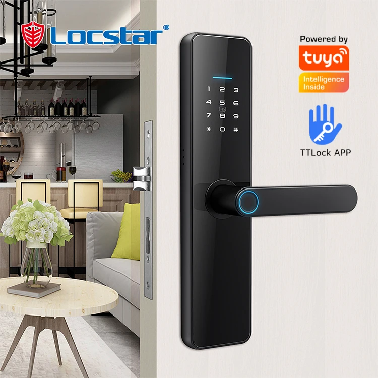 Security Digit Electric Electronic Handle Digital Tuya Ttlock Cerraduras Inteligentes Con Wifi Keys Fingerprint Door Smart Locks