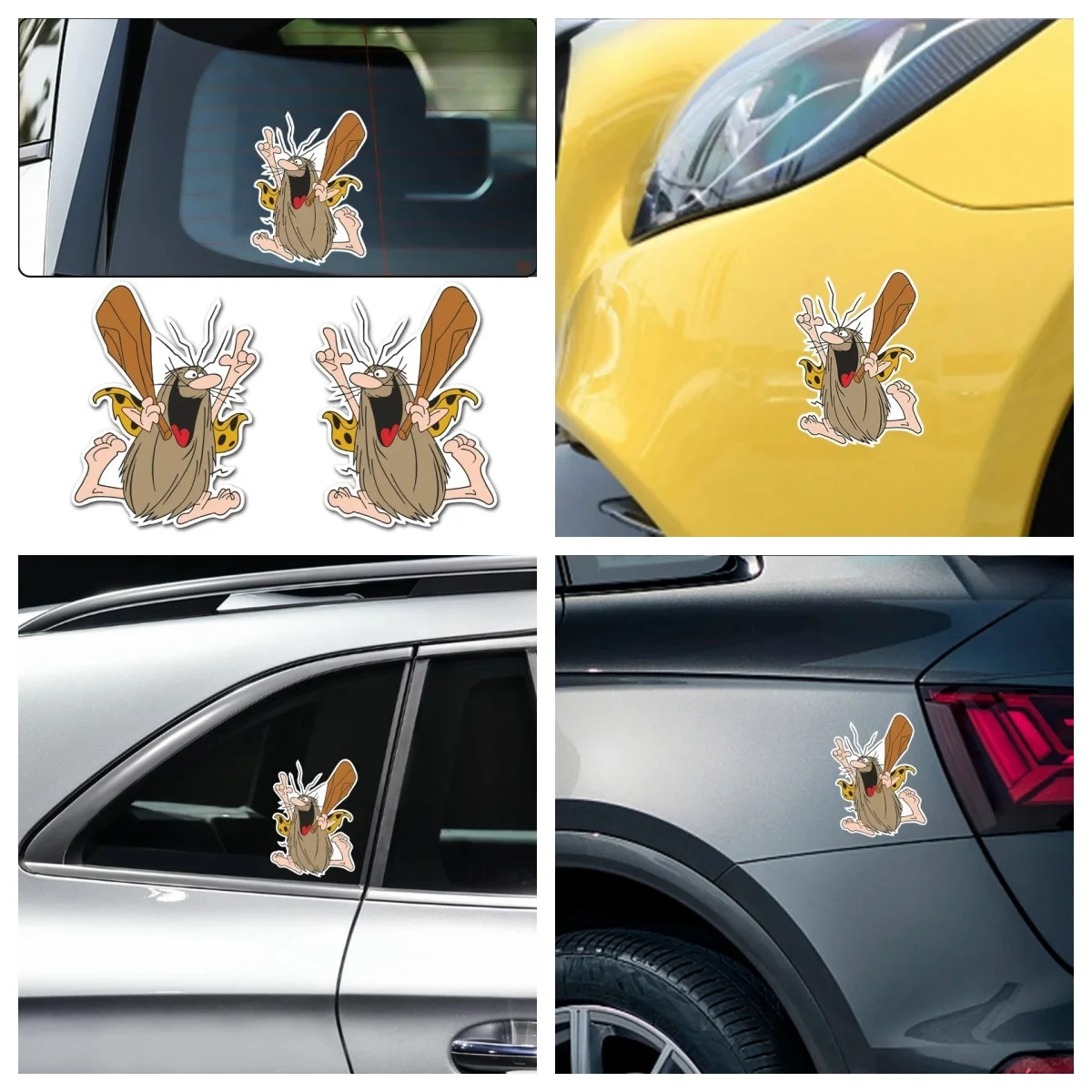 for Captain Caveman Cartoon Funny Car Stickers JDM Vinyl Car Wrap Waterproof Anime RV VAN 3D Fine Deca