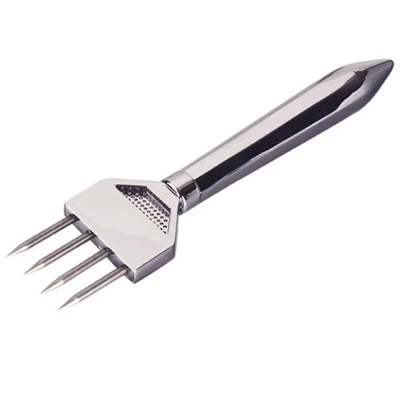 4-Headed Stainless Steel Ice Pick Bartender Ice Chipper Crusher Ergonomic Handle Bar Tool