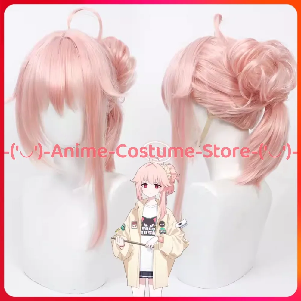 

Синий архив Нацу Ютори, парик для косплея, розовый аниме, игровой персонаж, Хэллоуин, карнавальный костюм для вечеринки, термостойкие синтетические волосы