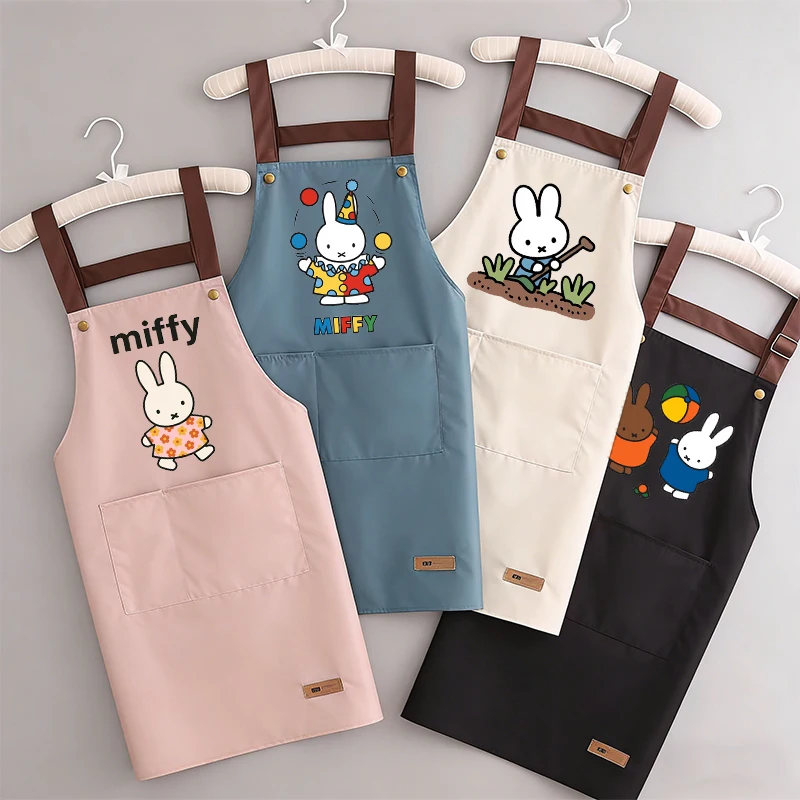 

Miffys Woman Apron Female Kawaii Home Baking Restaurant Barbecue Beverage Apron Waterproof Oil Resistant Sleeveless Pinafor Gift