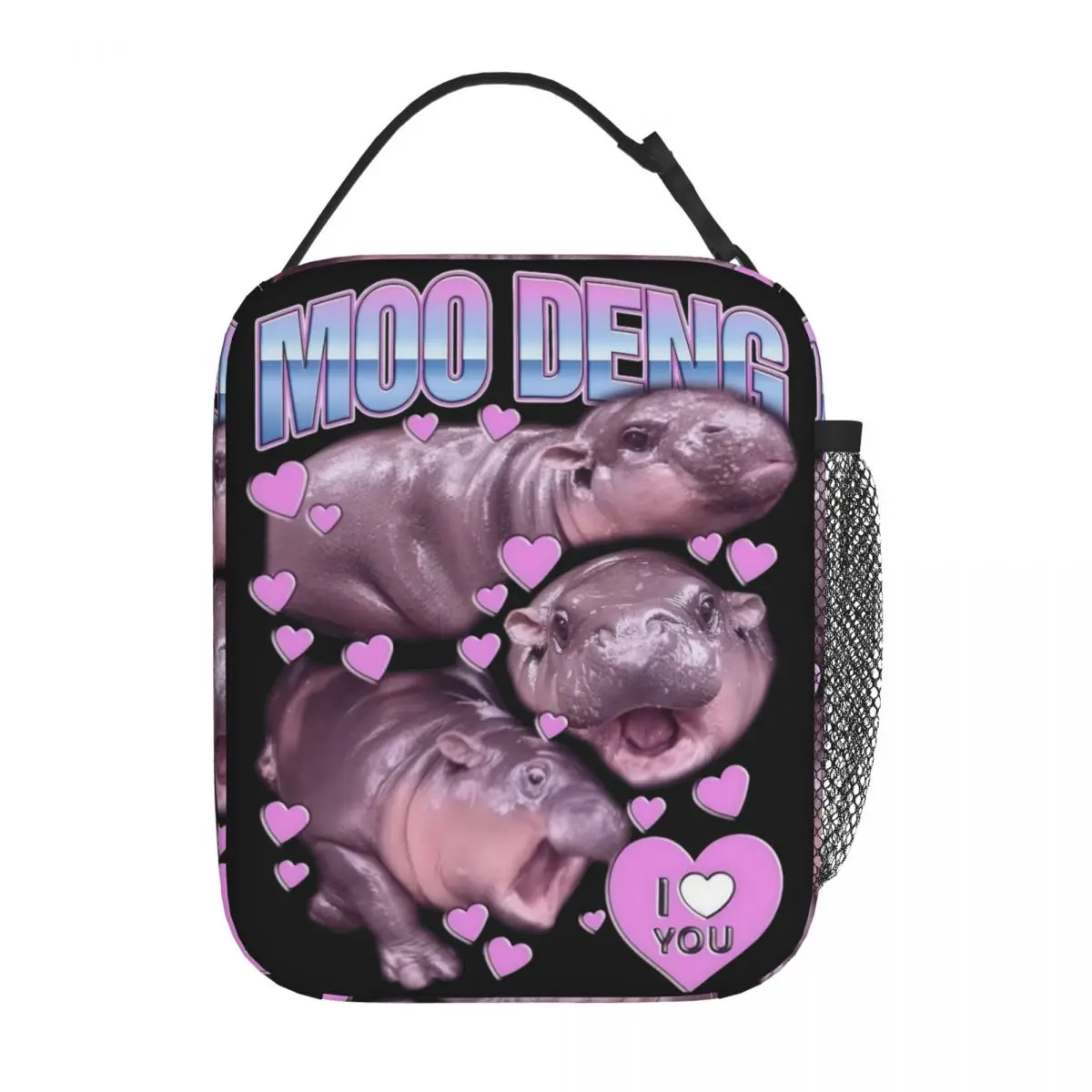 Mo deng אני אוהב אותך חזיר חזיר היפו חמוד התינוק חמוד היפו תרמיות תיק צהריים לעבודה מזון נייד