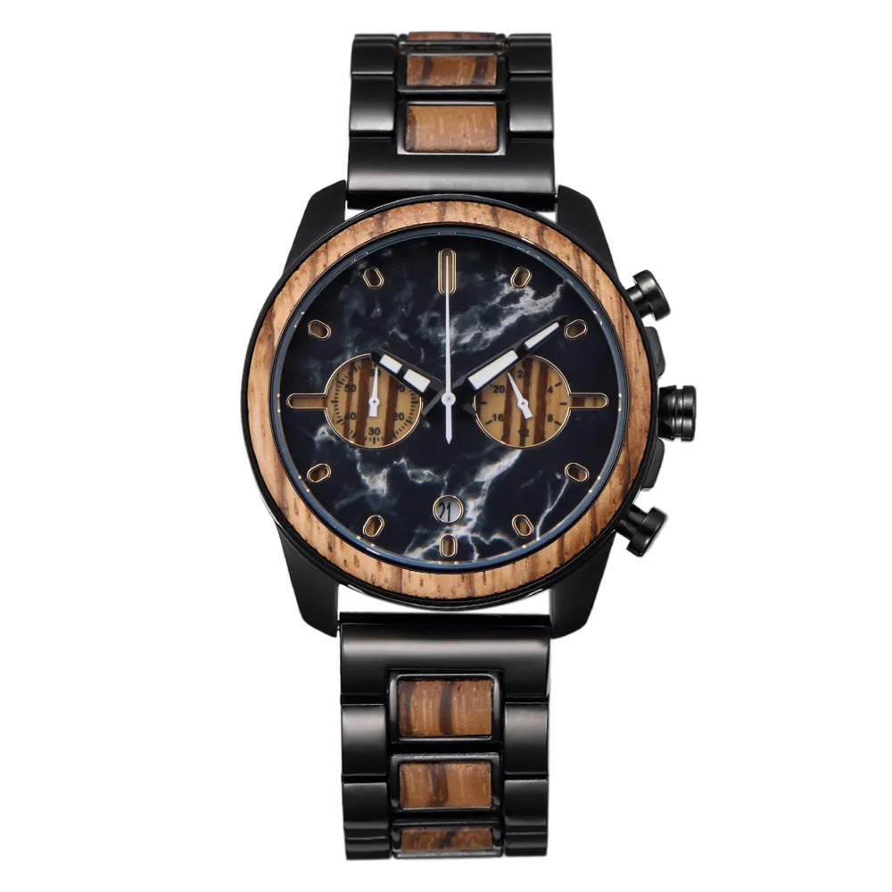 Fashion Multigunction Lovely Unisex Wood Watch Wholesale Wooden Man and Woman Chronograph Quartz Watch Waterproof Wristwatch