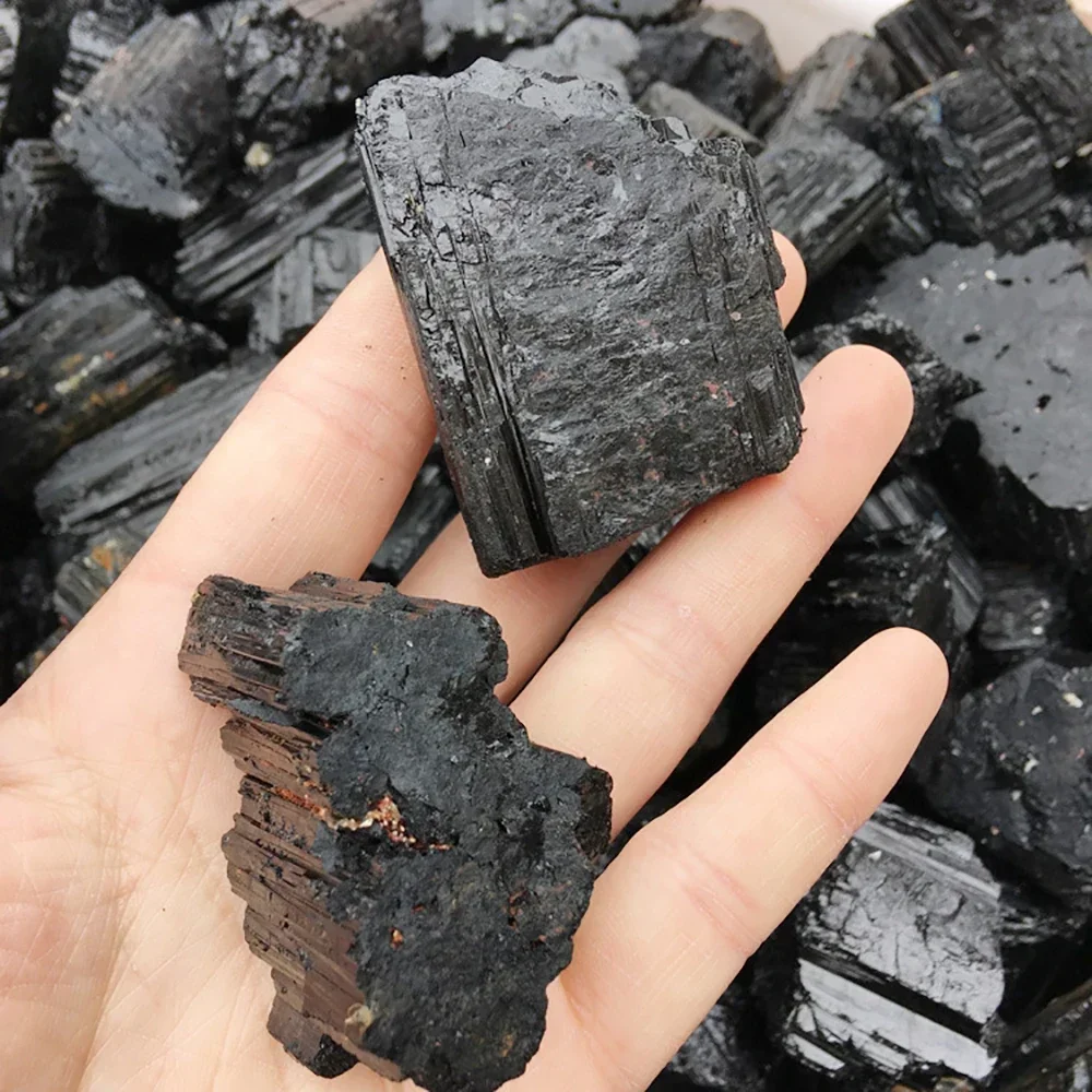 Natural Irregular Crystal Black Tourmaline Gravel Raw Ore Mineral Specimen Healing Collection Eliminate Magnetism