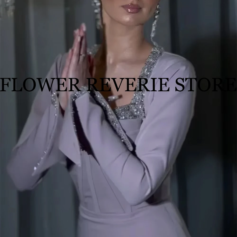 Dostosowane suknie wieczorowe Wysokiej jakości formalne klasyczne wykwintne wzór z dżerseju Frezowanie Kolumna Kwadratowy dekolt Długie sukienki Proste