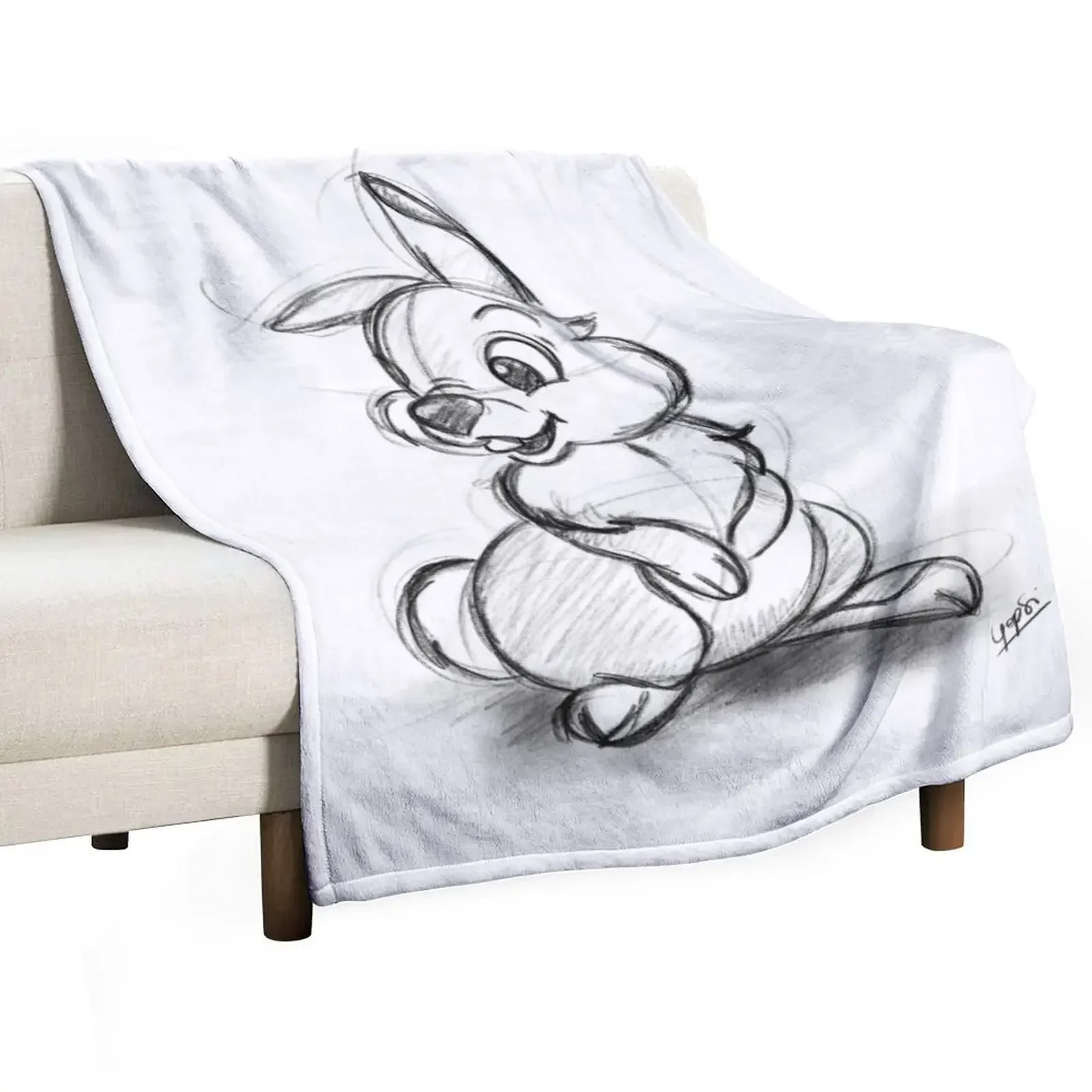 

Thumper sketch Throw Blanket Warm Napping Blanket for Office Couch Bed