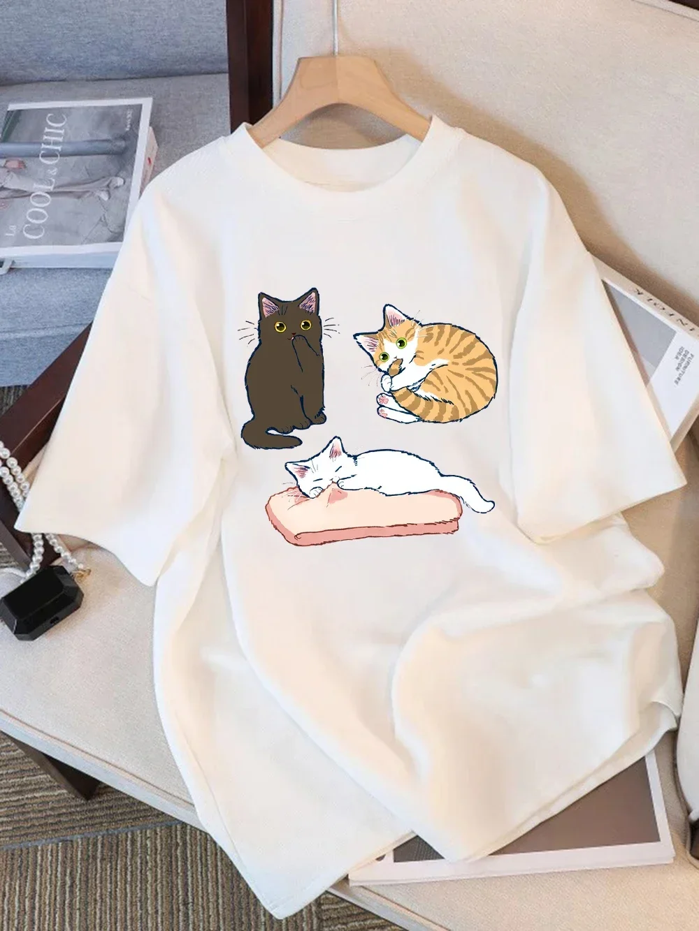 تي شيرت نسائي مقاس كبير برسومات جرافيك بأكمام قصيرة، فضفاض وكاجوال، ناعم ومريح للتنفس، رياضات خارجية #1