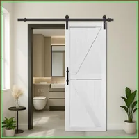 MDF Barn Door 26x84in with Sliding Hardware Kit, Waterproof PVC