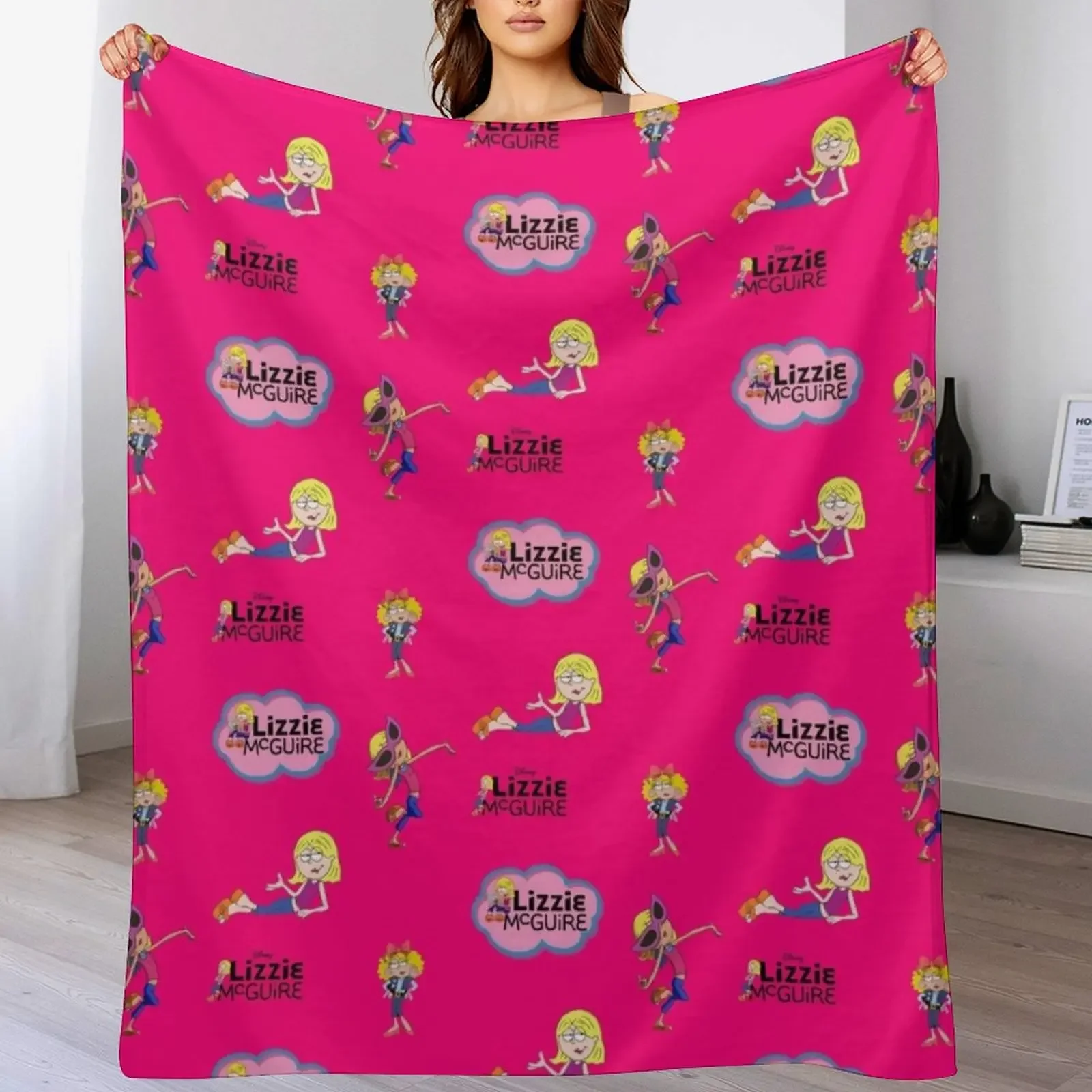

Lizzie McGuire Collage Pattern Throw Blanket Warm Accent Blanket for Living Room Decoration