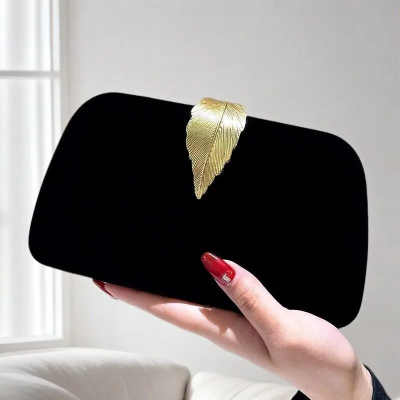 

New Celebrity Temperament Dinner Bag Women' Banquet Party Black Dress Evening Cheongsam with Evening Dress Bag Exquisite Leisure