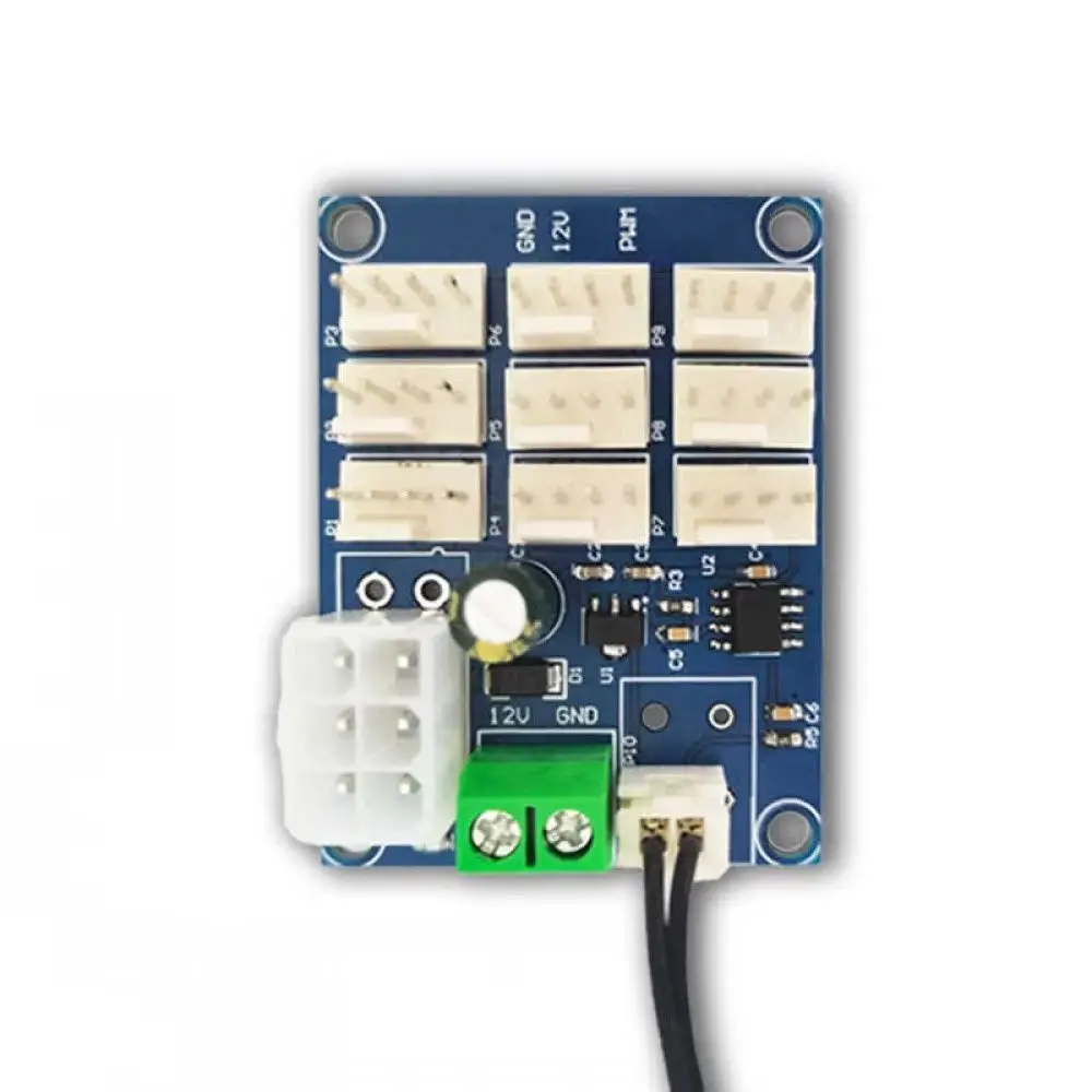DC12V 9-Way PWM Speed Controller Board Multi-channel Speed Governor NTC Temperature Control Speed Moudle for PC CPU Cooler Fan