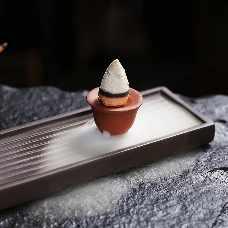 Purple Clay Incense Holder Incense Burner Sandalwood Burner Creative Teapot Backflow Incense Burner Home Craft Ornament One Piec