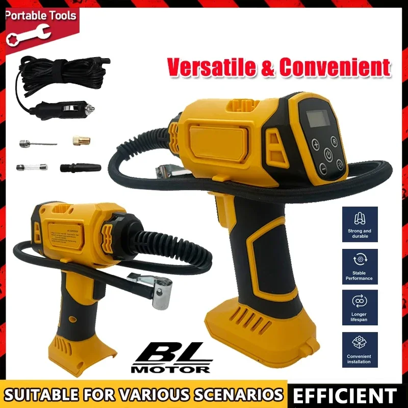 منفاخ إطارات أوتوماتيكي لضاغط الهواء من فيت ديوالت، مضخة كهربائية محمولة قابلة لإعادة الشحن مع مقياس ضغط رقمي #1