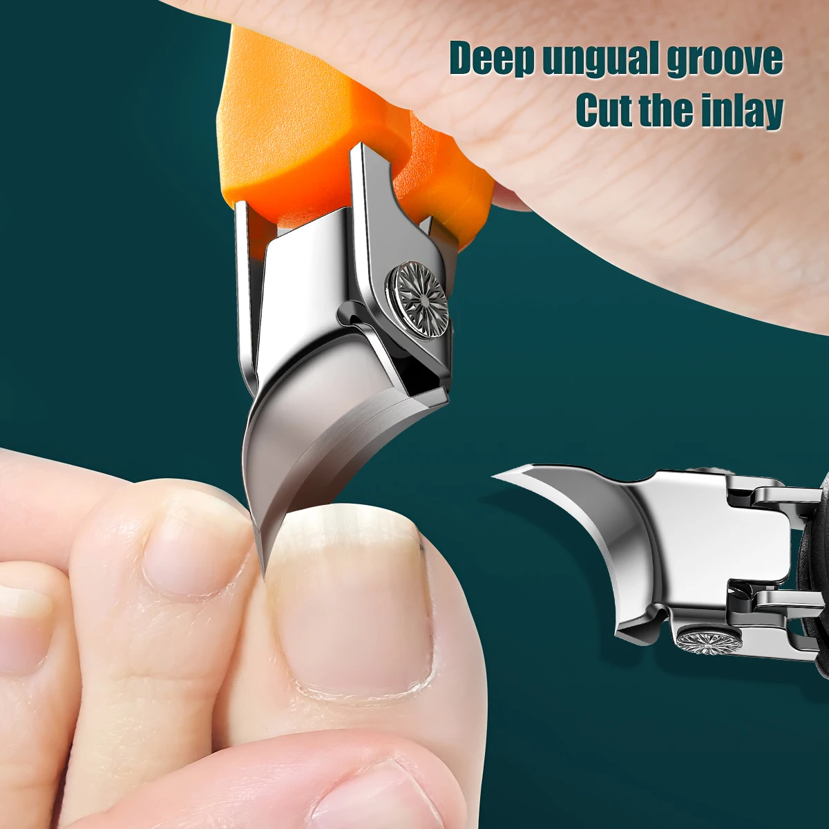 Large Opening Nail Clipper Anti Splash Thick Toe Nail Ergonomic Easy-Grip, Particularly Suitable for Ingrown Nail, Waterproof