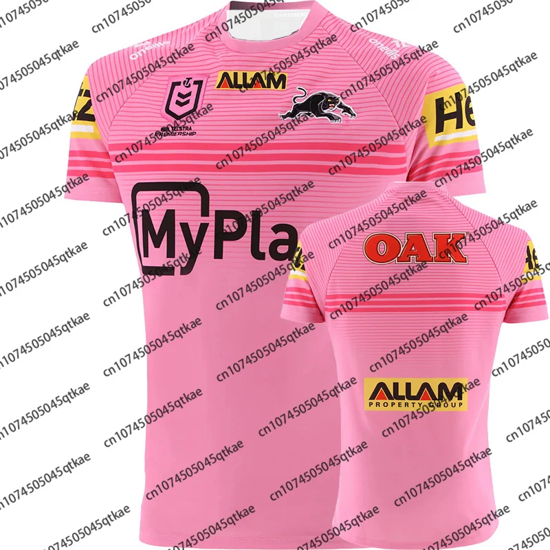 2025 New Summer Australian NRL Penrith Panthers Home Jersey Women Men Oversized Training Tee Breathable Kid/Adult Rugby Jersey image 3