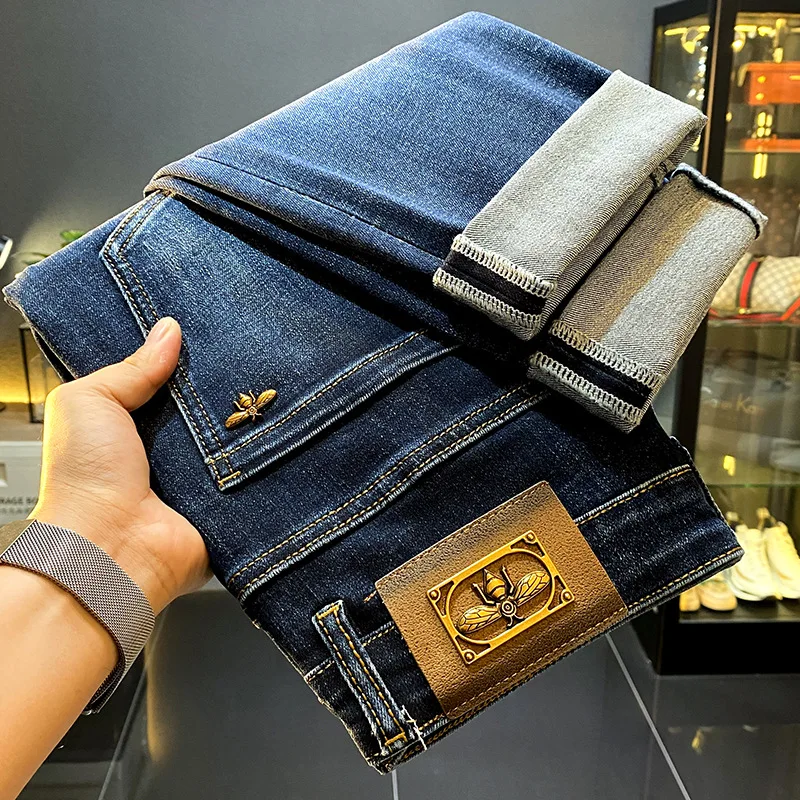 Autumn jeans men's affordable luxury fashion Stretch Slim Fit Feet 2024 new men's casual denim long pants