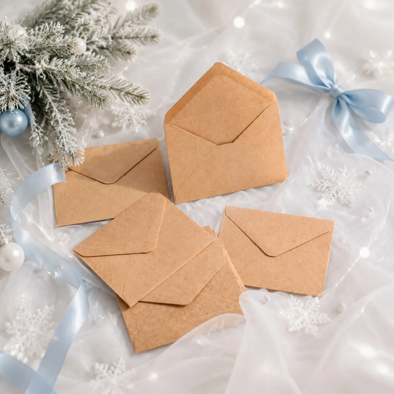 50/100PCS Kraft Paper Envelopes for Wedding Invitations Greeting Card Thank You Notes Holiday Celebration Party Card Package ZYF