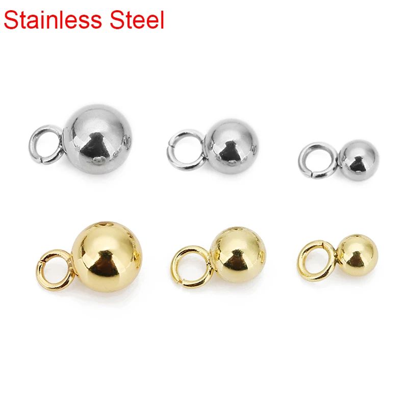 

20 шт., бусины из нержавеющей стали, 3/4/5 мм