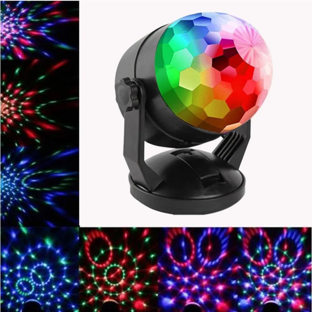 Stage Light Colorful Rotating LED Projection Suction Cup Magic Ball Remote Control Car Ambient Sound Control KTV Ambient