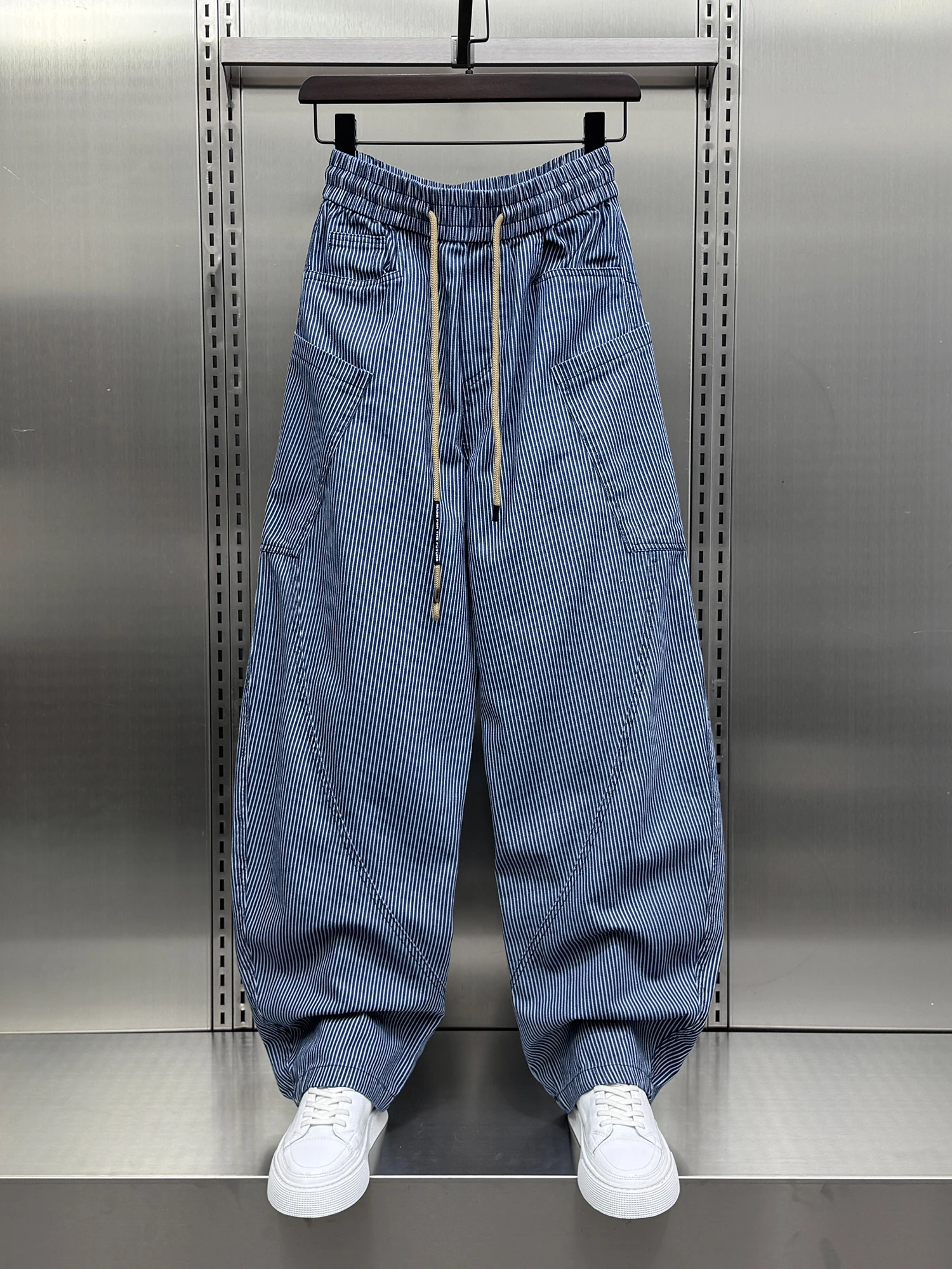 

Trendy Men's Loose Wide Leg Knife Pants Spring 2025 Casual American Sle Workwear Long Trousers Faionable Youthwear