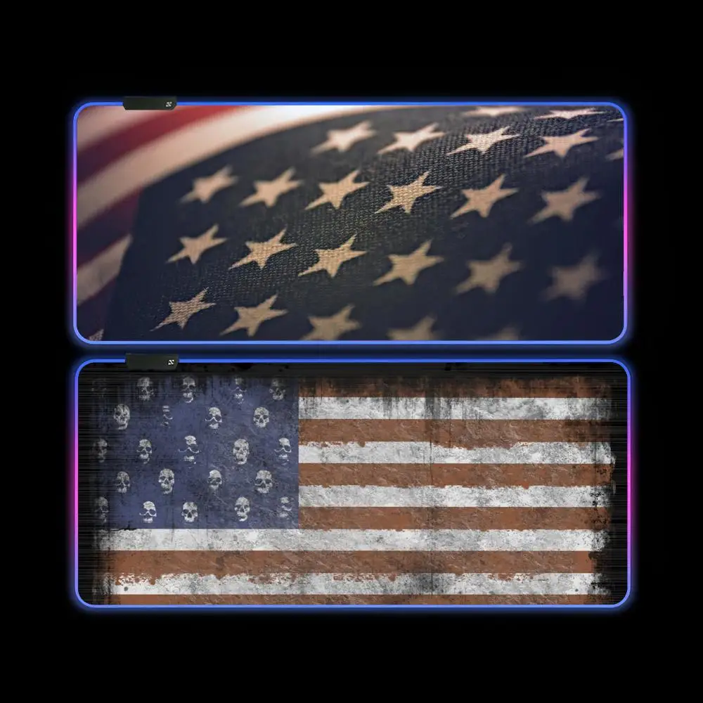 American f-Flag art MINISO Mouse Pad E-sports players LED RGB Keyboard Cover Desk mat Colorful Surface Waterproof Computer Game