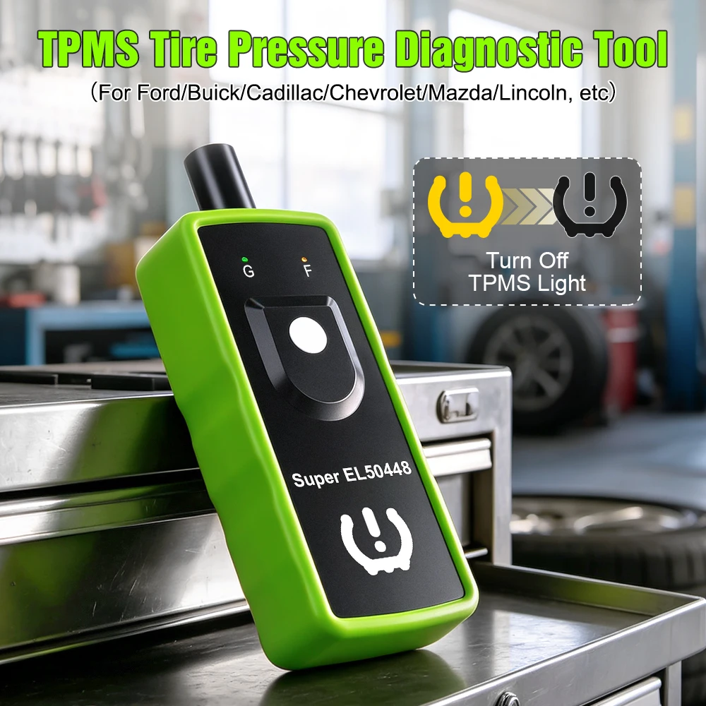 SUPER EL50448 TPMS Relearn Tool 2 IN 1 Car Tire Pressure Monitor System Sensor Reset Tool for Ford Buick Cadillac Opel Lincoln