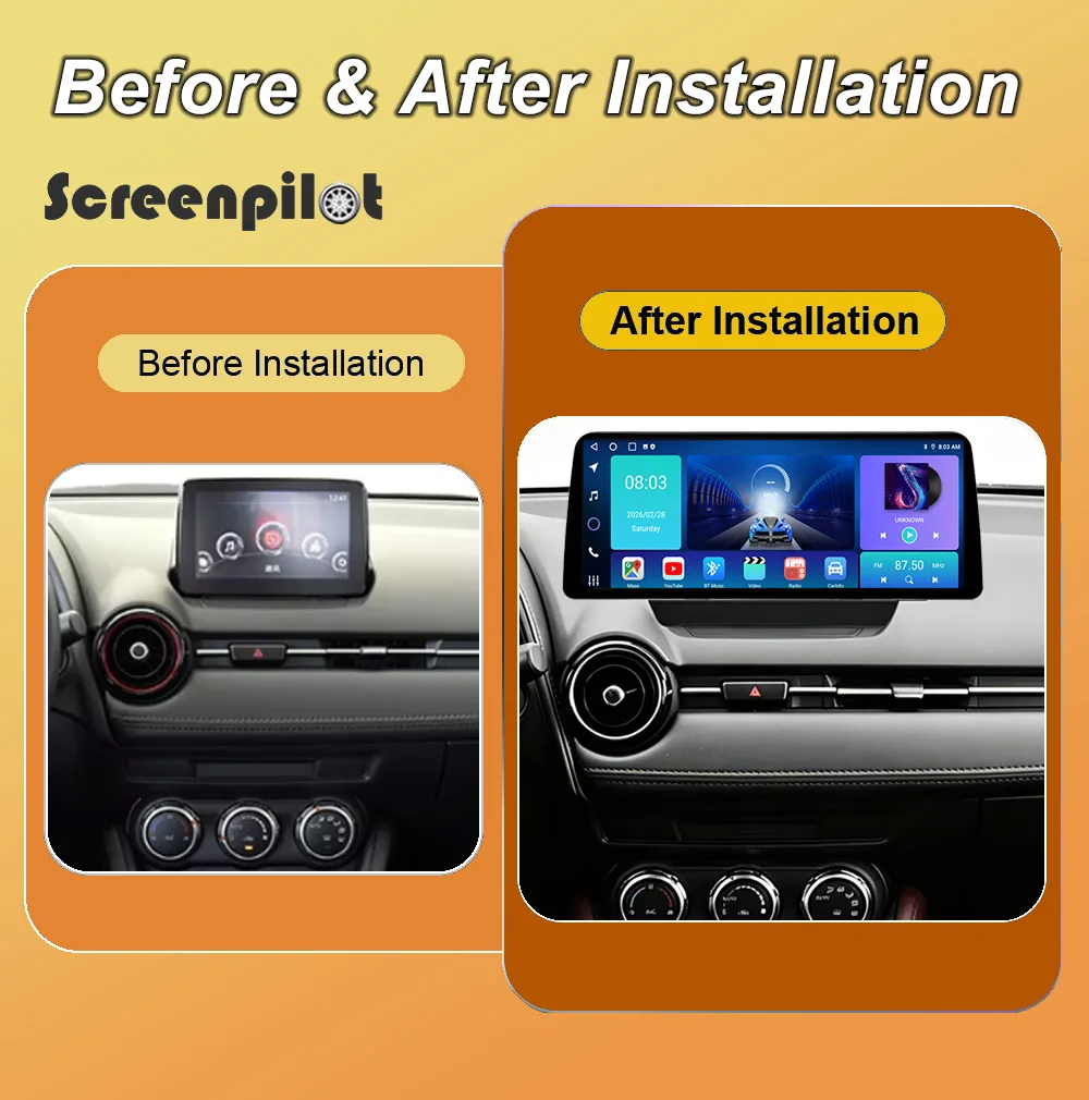12.3'' Android 16 Car Radio Stereo For Mazda CX3 CX-3 Mazda 2 Demio DK 2014 2015-2021 Multimidia Player GPS Carplay Android Auto