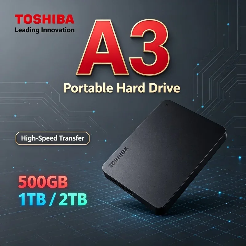 Toshiba A3 HDTB420XK3AA Canvio Basics USB3.0 Hard Drive 500GB 1TB 2TB Black External Disk For Office Laptop Data Archive Save