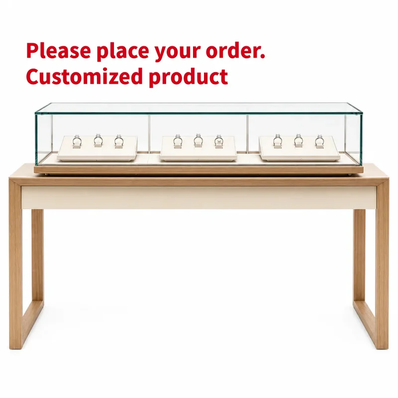 custom.Jewelry Display Cabinet Glass Stainless Steel LED Lighting Showcase Eco-Friendly Complete Store Design Solutions Show