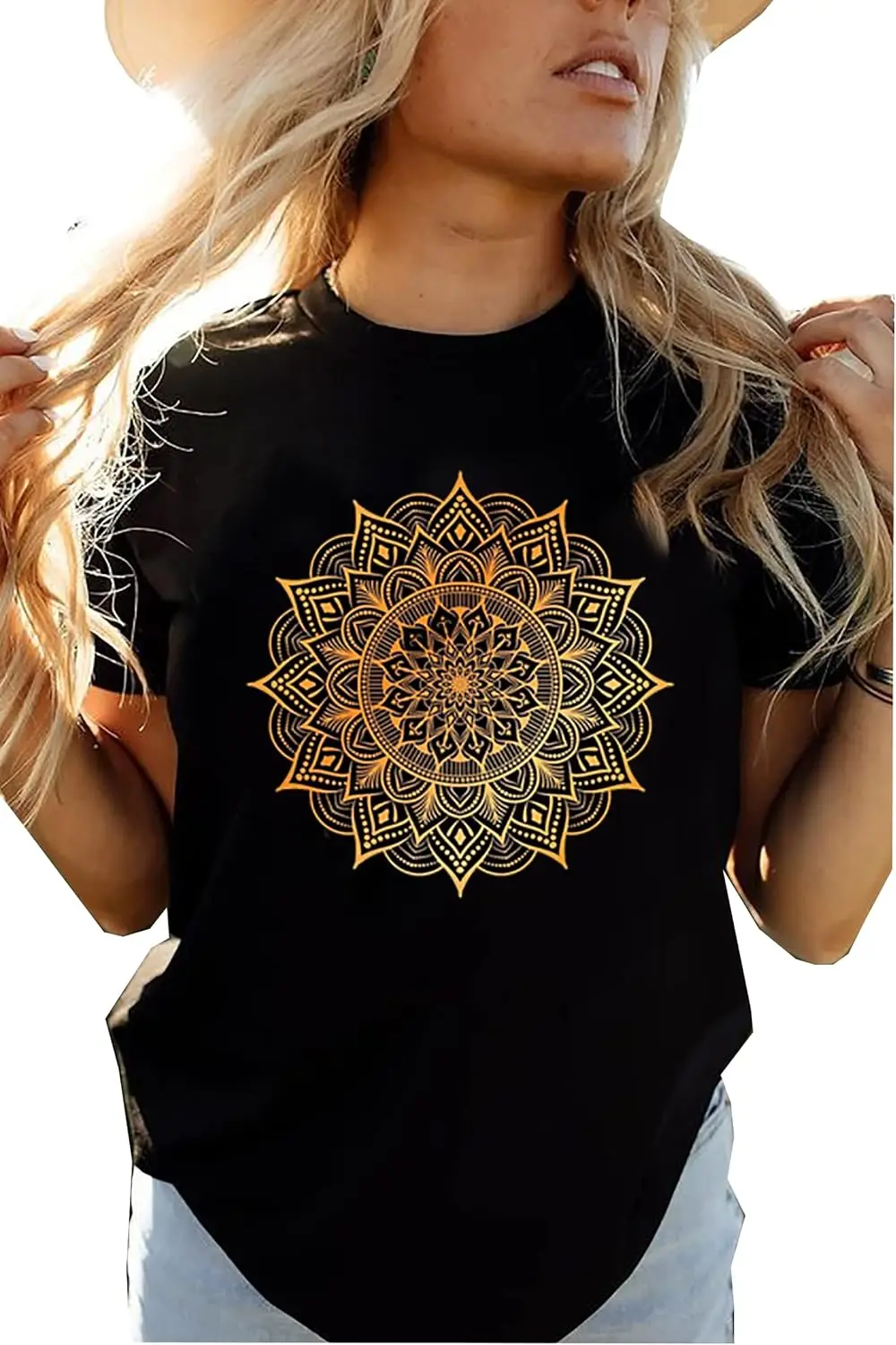 2024 Women  Flower Graphic Tees Tops O-neck Short Sleeve Casual  Printed  Printed T-shirt Tops Streetwear