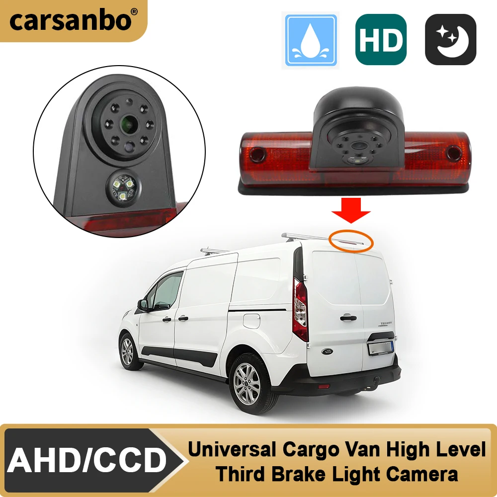 Carsanbo Universal Cargo Van High Level Third Brake Light Camera Car Night Vision Waterproof Parking Reverse Camera