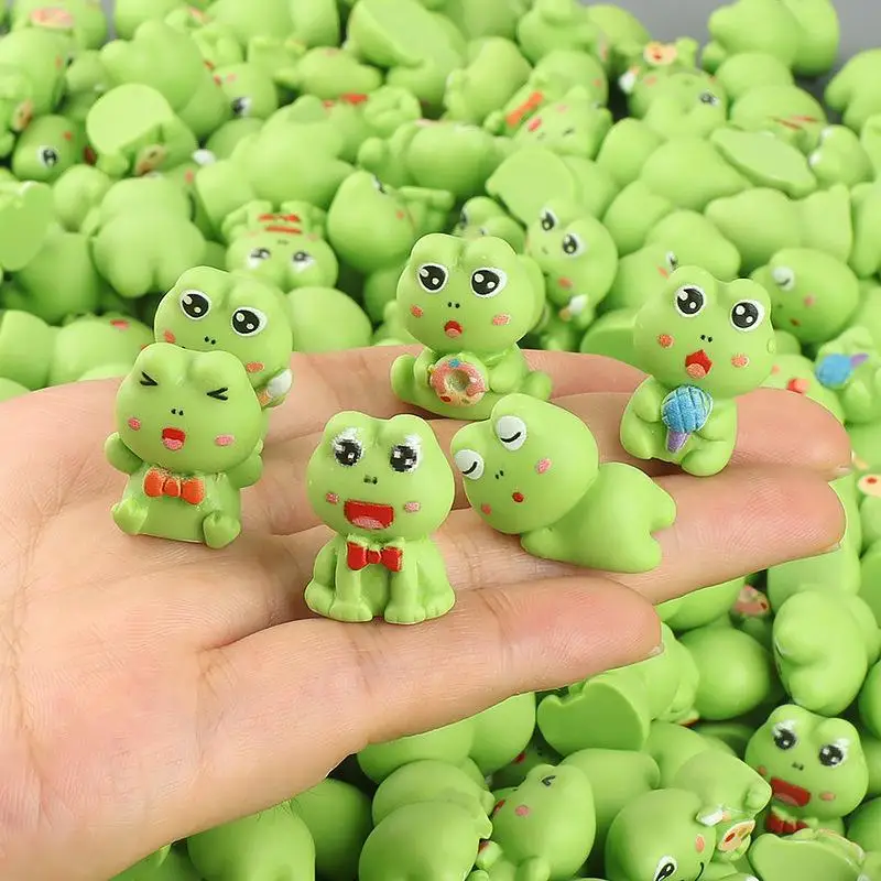 10PCS Funny Holiday Frog Animal Car Decoration Resin Craft Miniature Figure Tiny For Bonsai Microlandscape Fairy Garden Decor