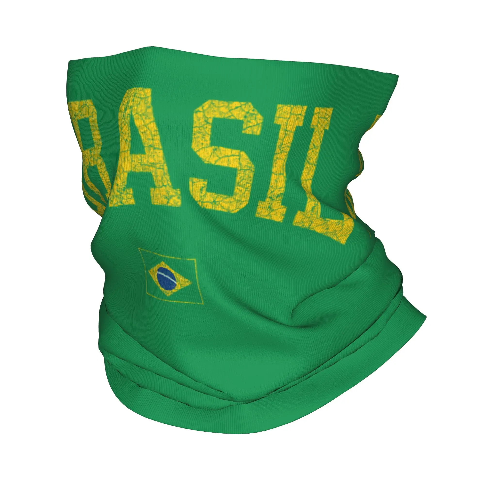 Brazilian Flag of Brazil BR Pride Bandana Neck Gaiter Balaclavas Wrap Scarf Printed Souvenir Headwear Men Women Adult Washable