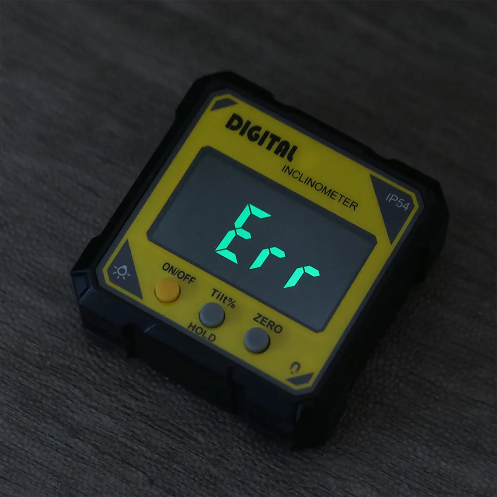 Rechargeable Digital Protractor 4 Sides Magnet Magnet Tilt Inclinometer 4X90° with LED Backlight Level Angle Goniometer