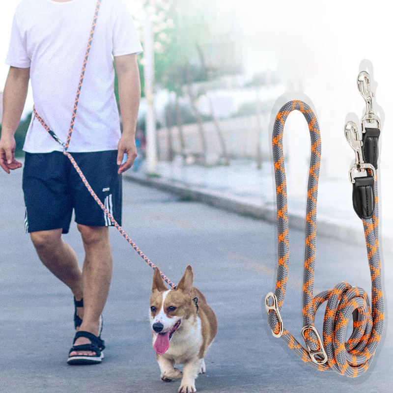 Reflective Nylon Dog Leashes Pet Dogs Chain Traction Rope Hands Free Dog Lead Leash for Small Large Dog To Walking Running Stuff