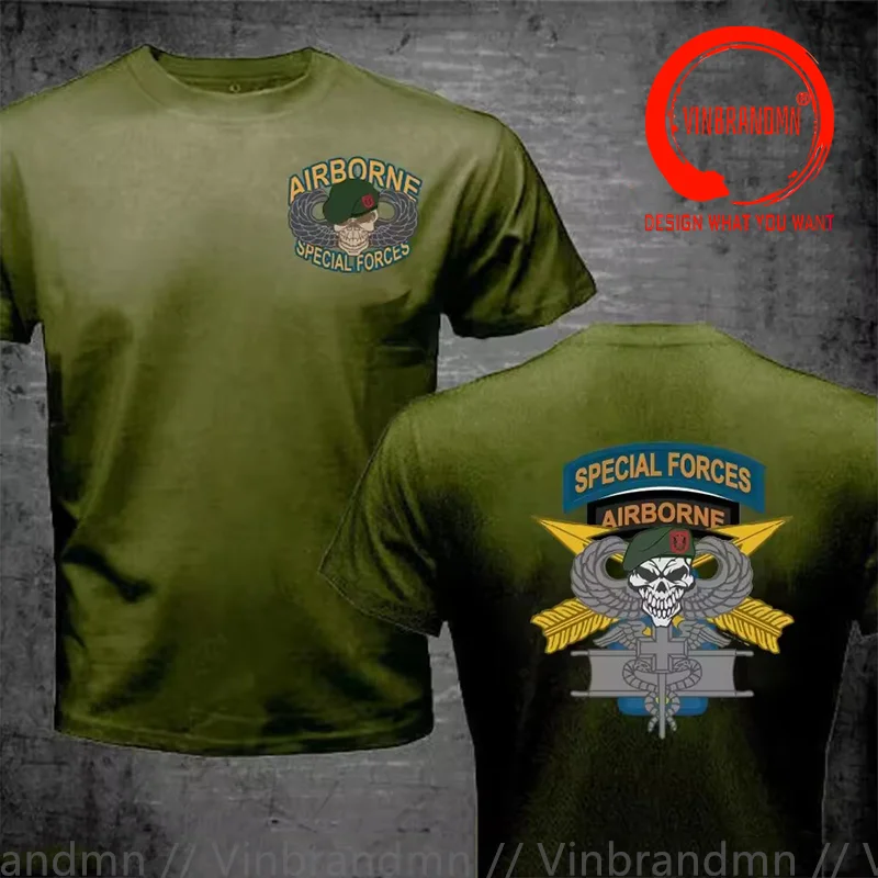 Classic Design US Army Airborne Special Force Skull SF 7th Medical Shirt Men Fashion Cool Casual Clothing Stylish Tops Tee Shirt