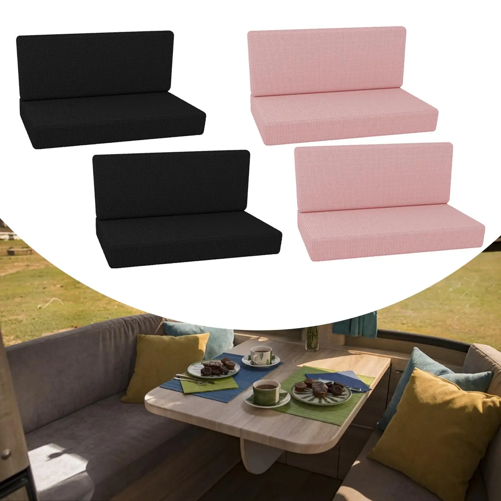 أغطية وسائد RV Dinette سهلة التركيب وأغطية وسائد تخييم قابلة للغسل