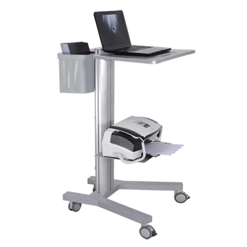 

All In One Height Adjustable Industrial Laboratory Workstation Mobile Rolling Laptop Computer Cart Trolley