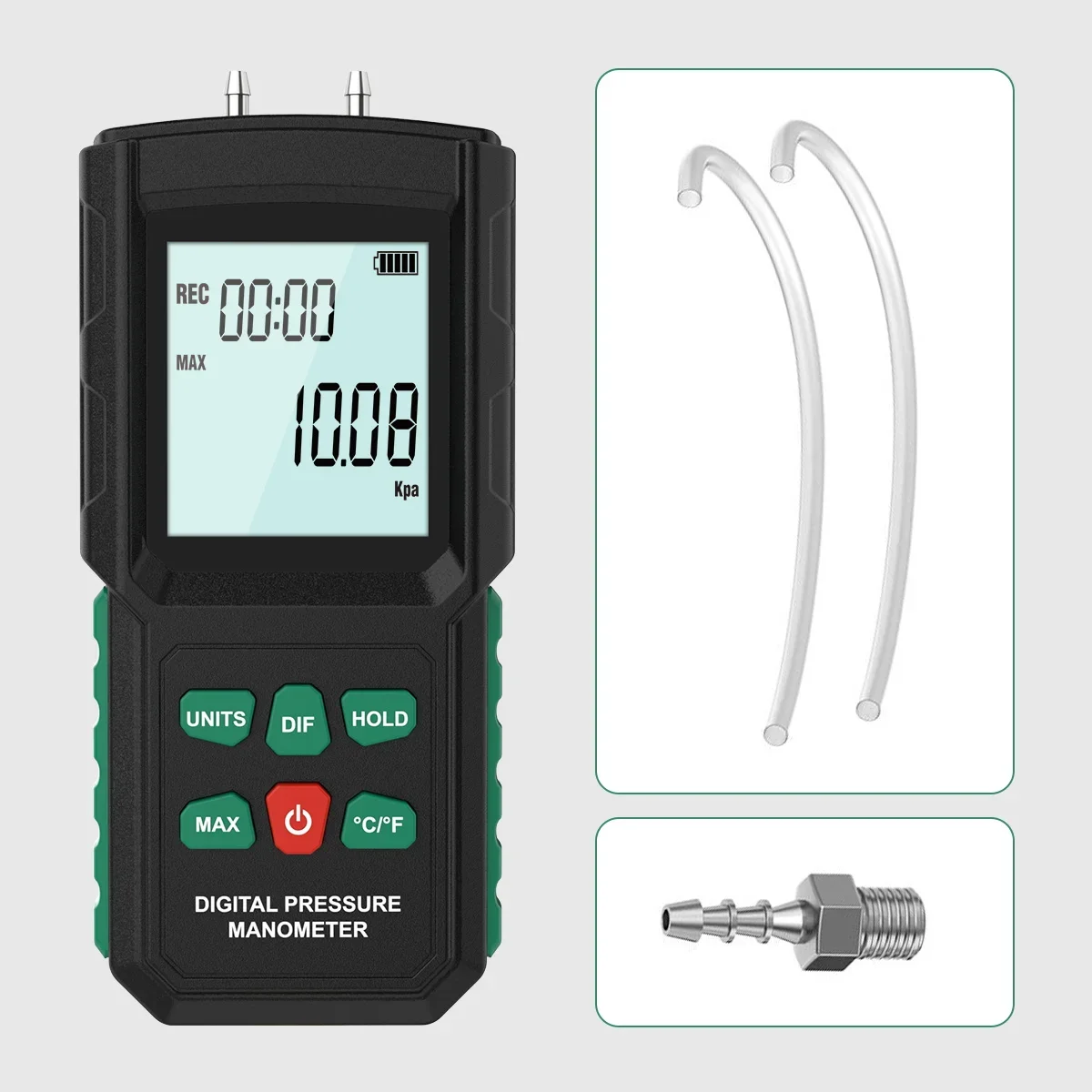 Mrcartool Dual Digital Differential Air Pressure Gauge Manometer Supplier for Car Gas Pressure
