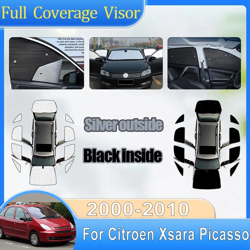 

Для Citroen Xsara Picasso 2005: Полные солнцезащитные шторки на лобовое стекло (2000-2010), защита от УФ-лучей, аксессуары для автомобиля