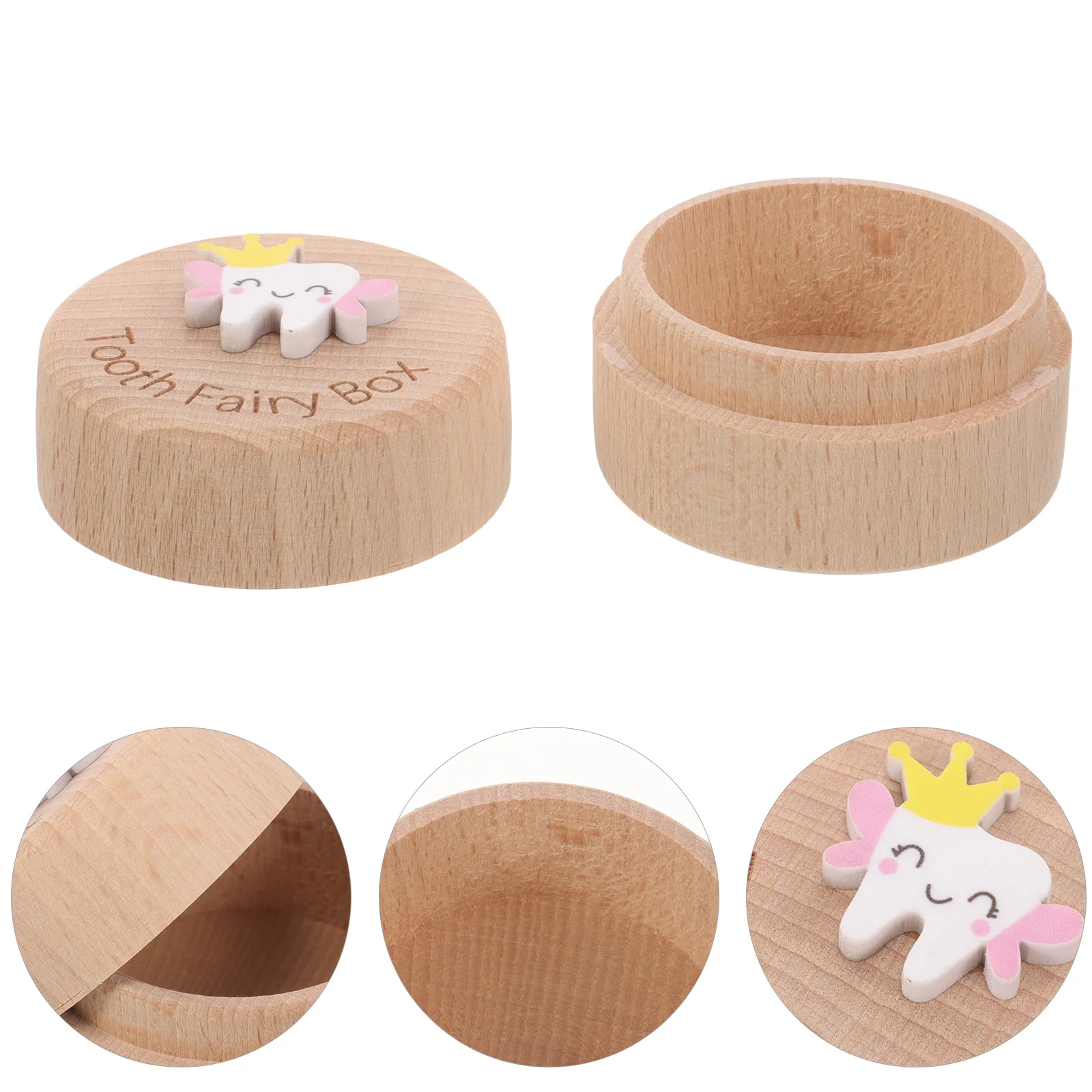 

Sturdy Construction Baby Tooth Holder Teeth Storage Box Wooden Keepsake Organizer Childhood Memory