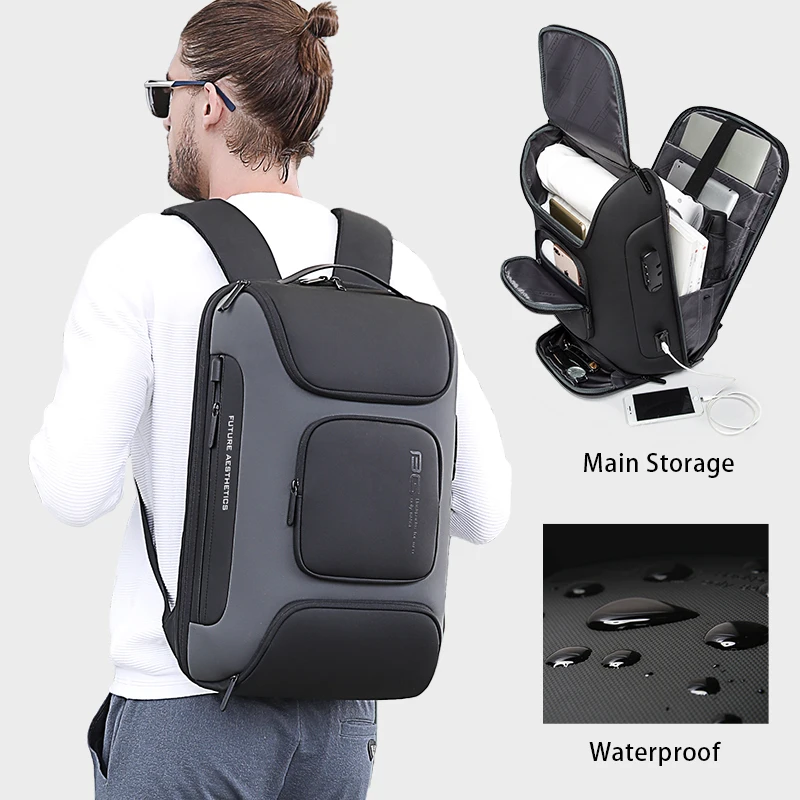 Hot sell BANGE business waterproof custom travel men backpack bag casual sports laptop mochila