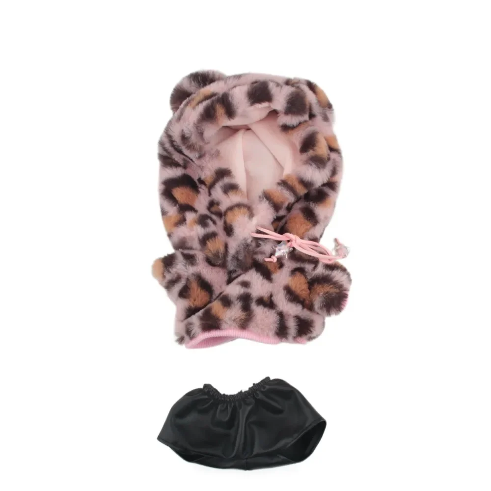 20cm Puppe Kleidung Mini Horn Schnalle Tier Plüsch Mantel Mode Kuh Kaninchen Bär Tiger Fuchs austauschbare Winter haarige Outfits Spielzeug