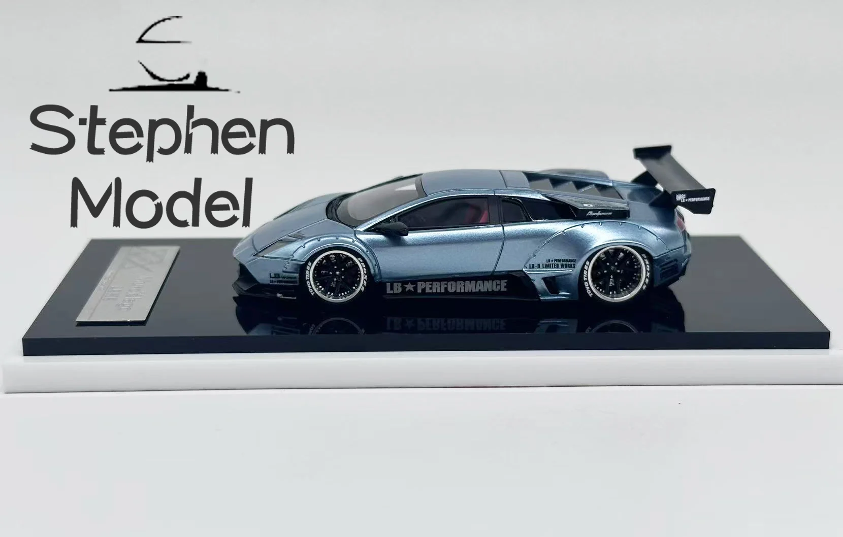 خطأ 404 1:64 Murcielago LP640 LBWK نموذج سيارة من الراتنج المحدود باللون الأزرق الجليدي المعدل #2