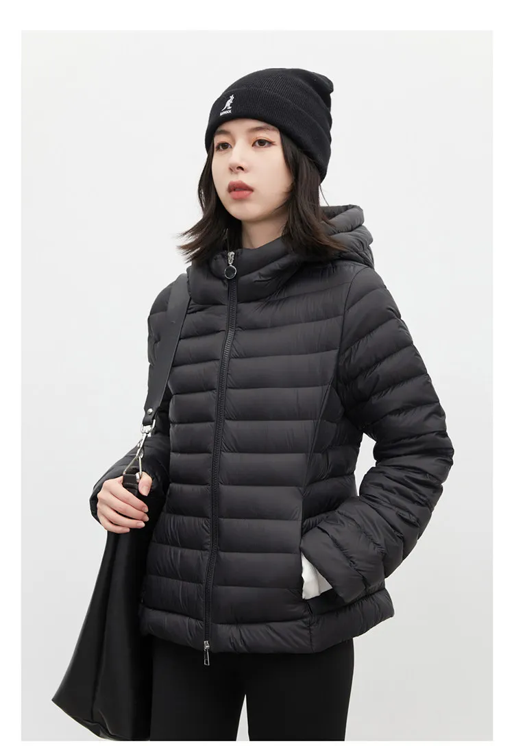 CHIC VEN Women's Down Coats Solid Hooded Female 90 White Down Jacket Slim Lightweight Warm Casual Overcoat Autumn Winter 2026
