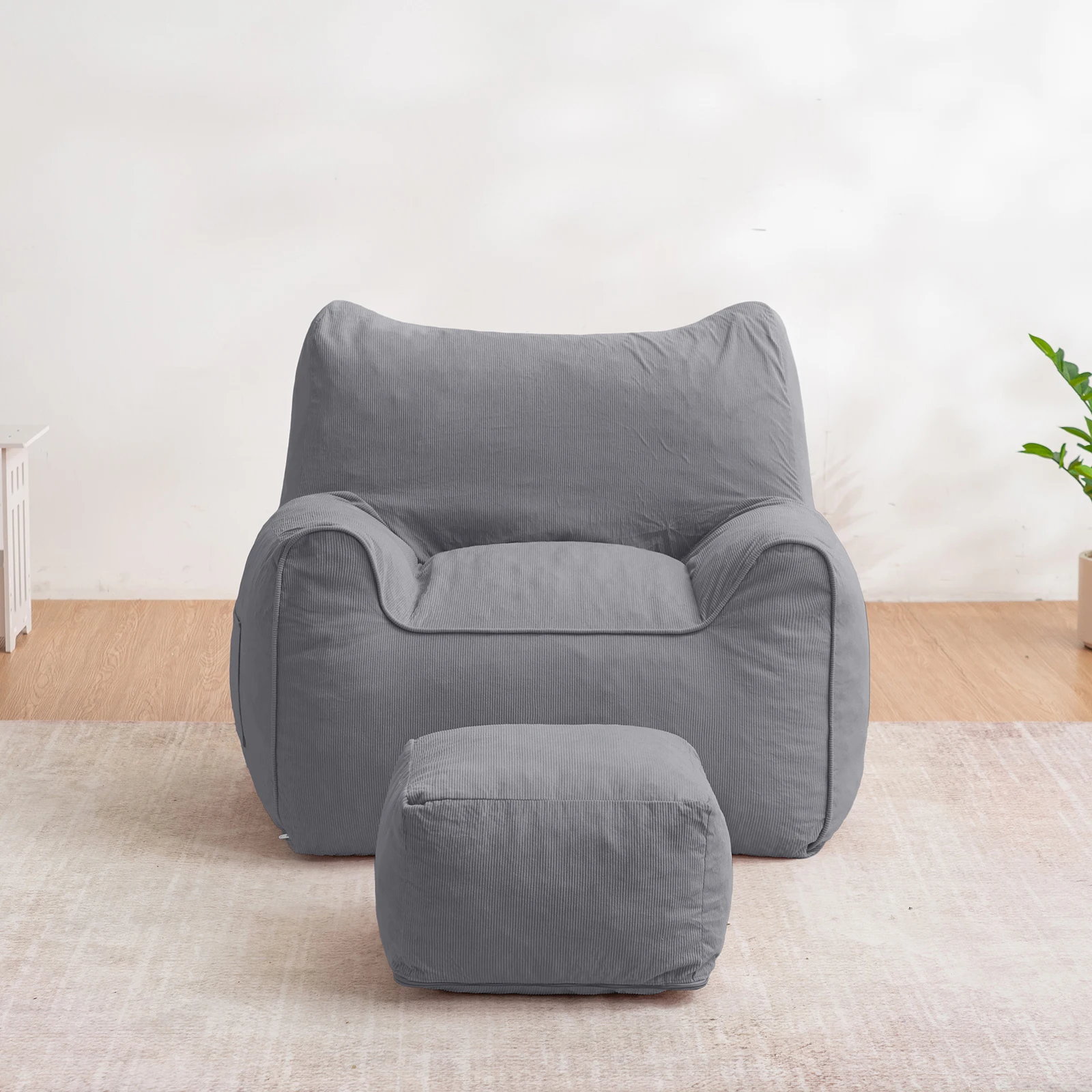Sillones Puff de 220 Libras, Otomana Rellena con Forma de Gato, Sofá Puff Cómodo para Adultos, Sillón Grande para Lectura en Sala de Estar