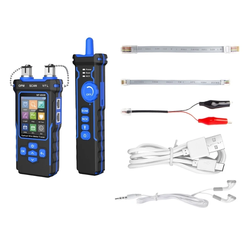 

Cable Toner Networks Cable Tester with Optical Power Meter Tester Wire Tracer Fiber Tester Multifunction Networks Tool 37JD