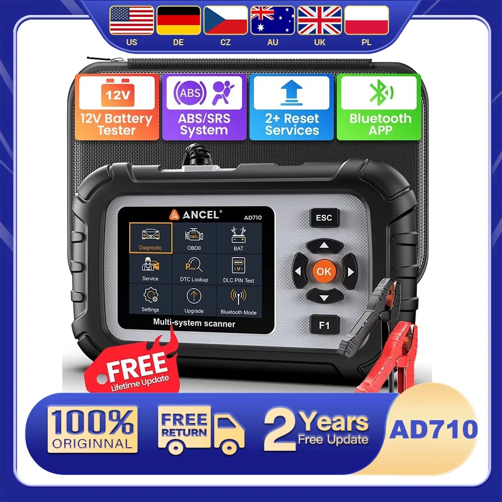 

Автомобильный OBDII полный диагностический инструмент системы с ABS Bleeding EPB Сброс SRS Считыватель кодов двигателя Батарея 2 в 1 Обновление сканирования OBD2 бесплатно